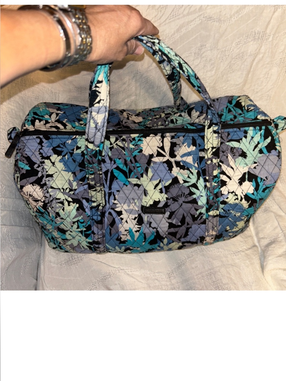 Vera Bradley Camp Floral Retired Quilted Duffel Weekender Bag Tote Luggage